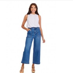 NEW! Mud Pie Fritz Wide Leg Cropped Jeans